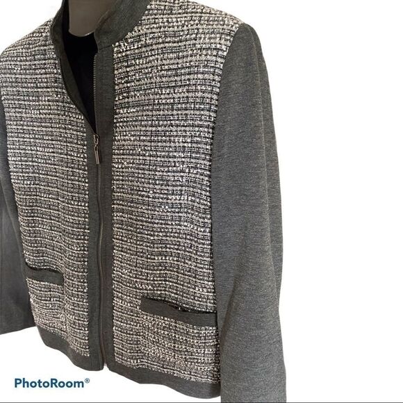 Alfred Dunner Blazer Jacket, tweed jersey knit 14 - Picture 3 of 4